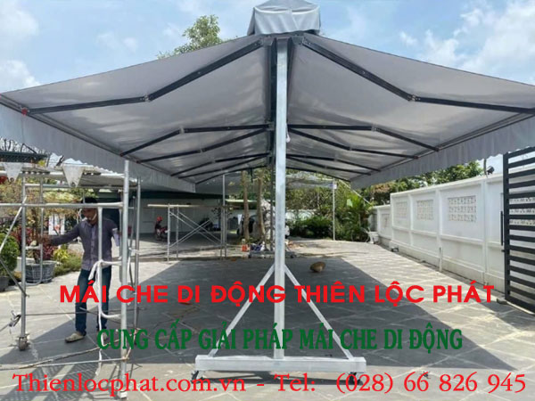 quy trình lắp mái hiên di động chữ A