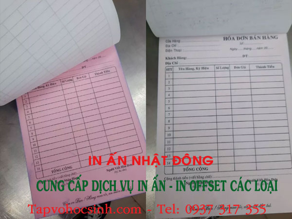 giá in hoá đơn 2 liên 