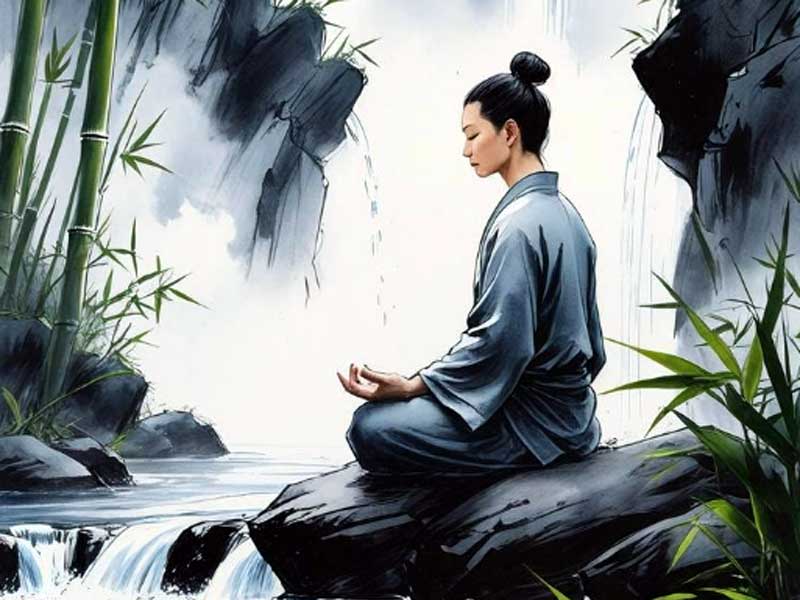 Đừng hoảng loạn! 10 mẹo dân gian trả lời cho câu hỏi gặp xui xẻo liên tục phải làm sao? 4 Ảnh minh hoạ: Một người đang ngồi thiền niệm chú